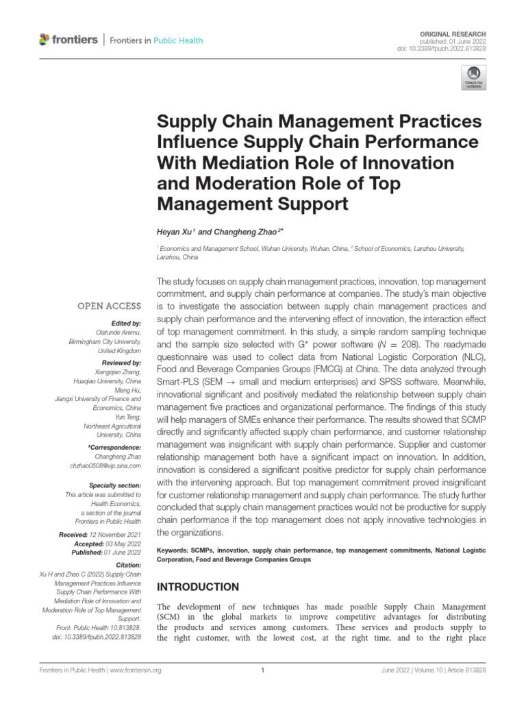 Impact of SCM Practices on Performance | PDF | Supply Chain Management ...