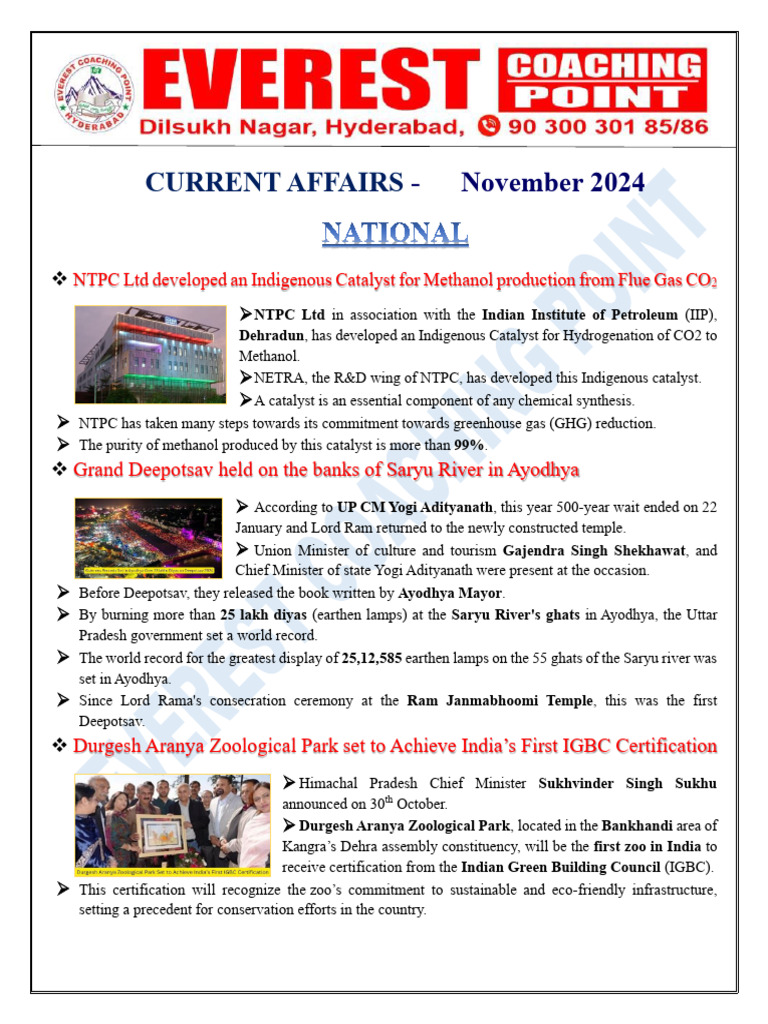 Current Affairs: National | PDF | Narendra Modi