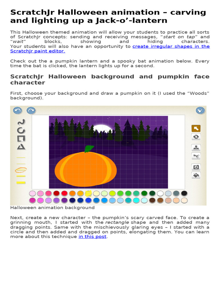 ScratchJr Halloween Animation 2024 | PDF | Art