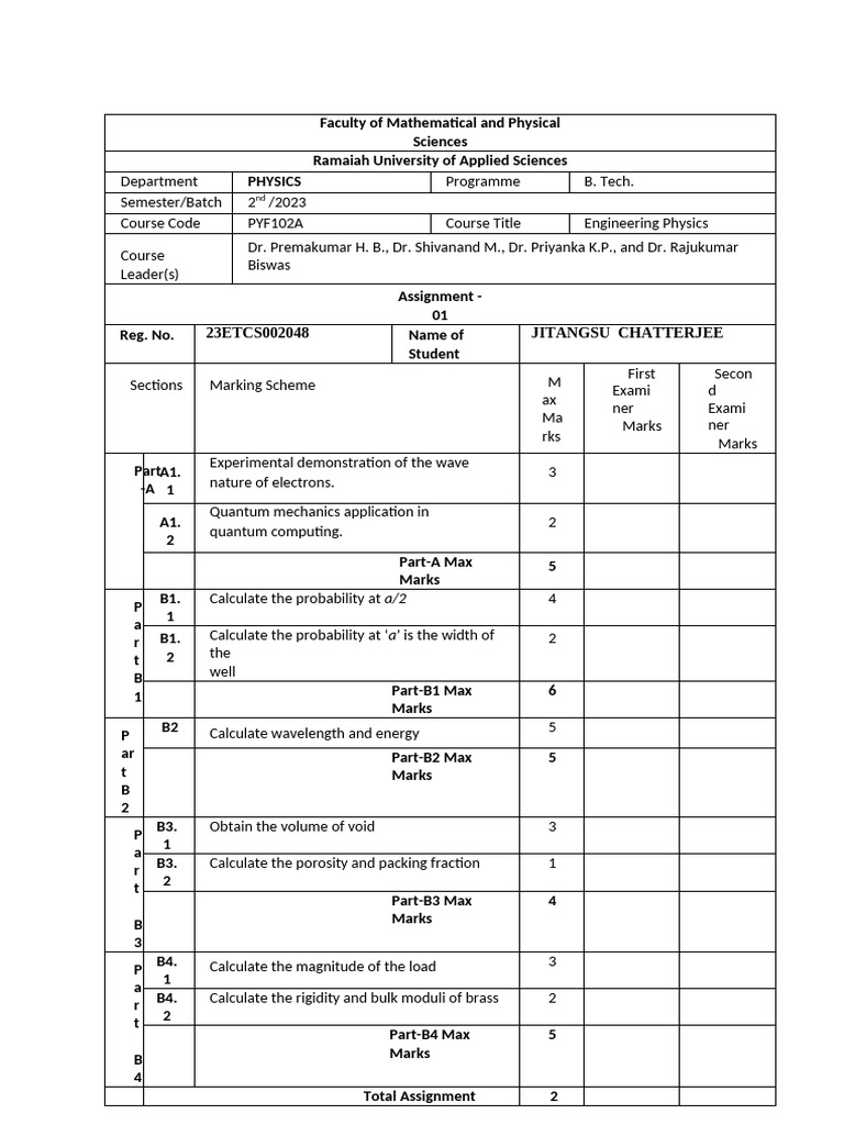 Engineering Physics Assignment Overview | PDF | Quantum Computing ...