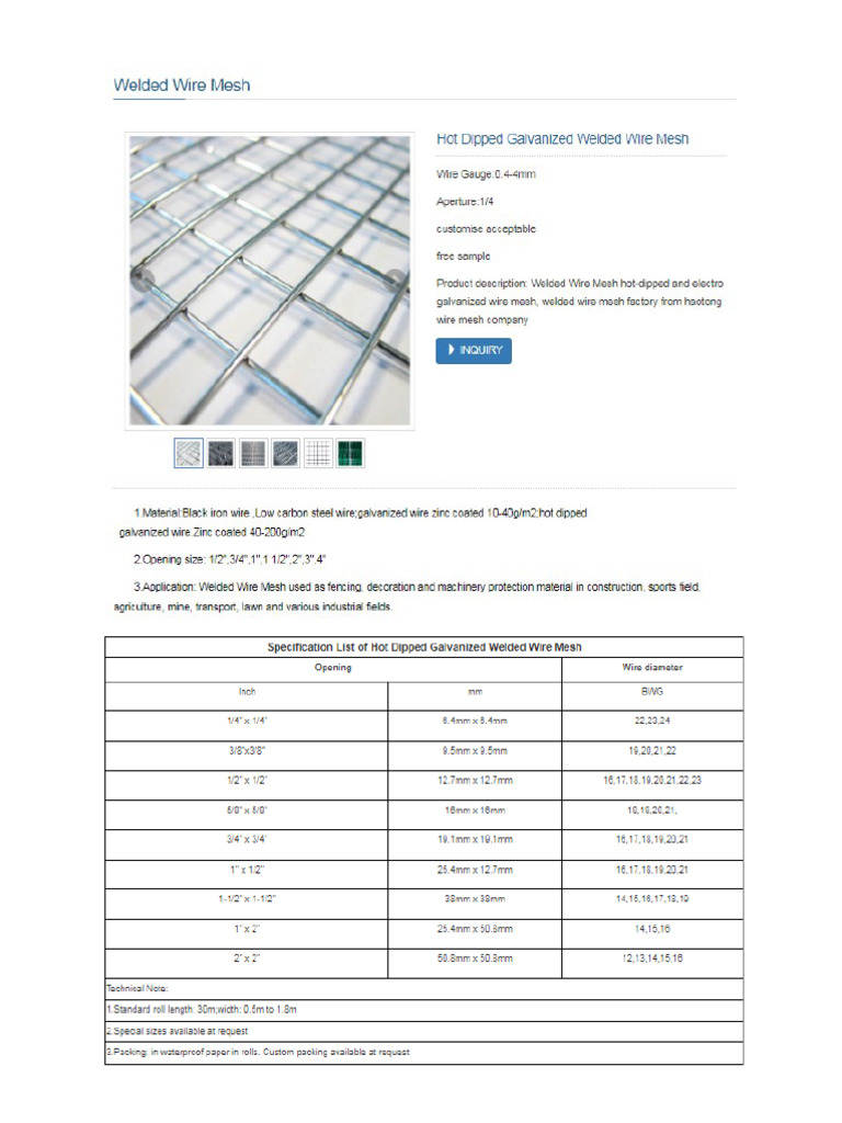 Wiremesh Galvanized | PDF