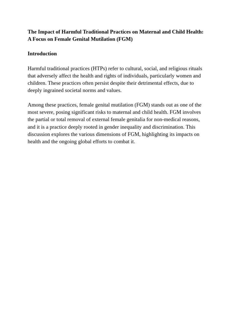Understanding Female Genital Mutilation | PDF | Childbirth | Female ...