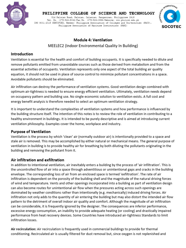 Importance of Ventilation in Buildings | PDF | Ventilation ...