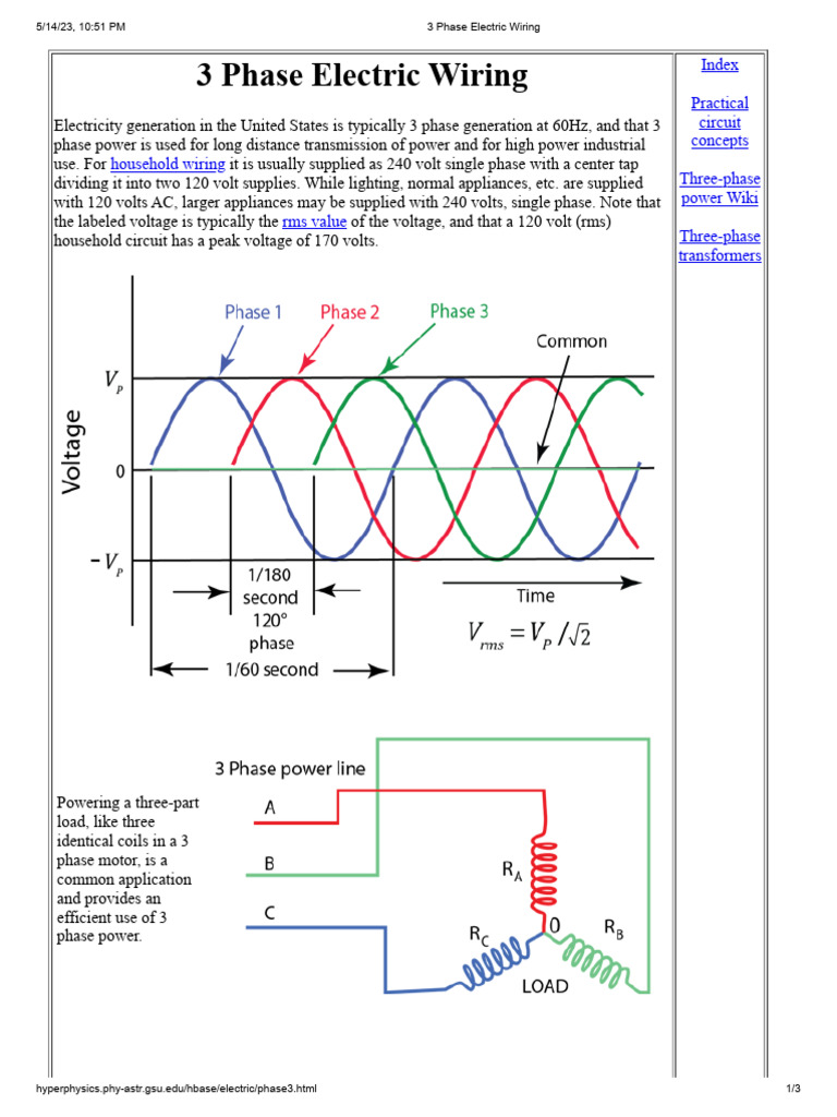 3 Phase Wiring for Engineers | PDF | Mains Electricity | Electric Power