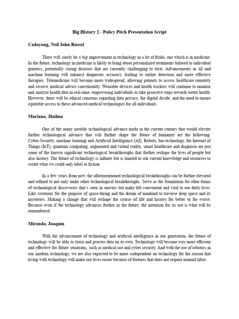 Future of Technology in Medicine and Society | PDF | Artificial ...