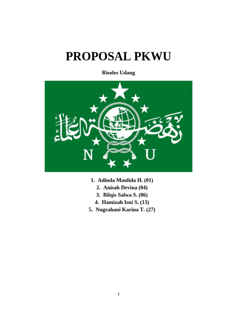 PROPOSAL PKWU (Kelompok) | PDF | Memasak, Makanan, & Anggur | Kesehatan ...