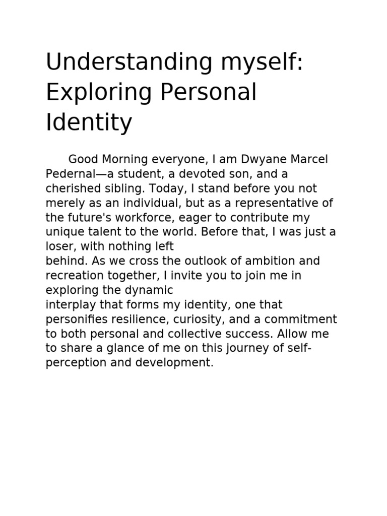 Exploring Personal Identity and Growth | PDF | Social Psychology ...