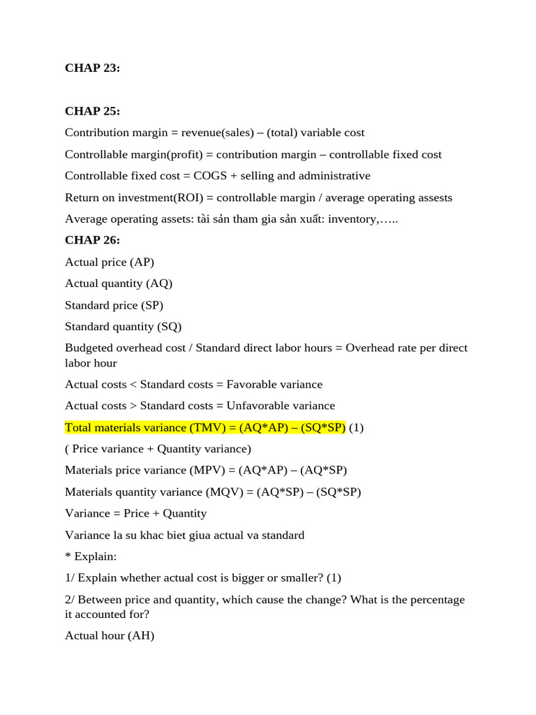 Understanding Contribution and Variance Analysis | PDF
