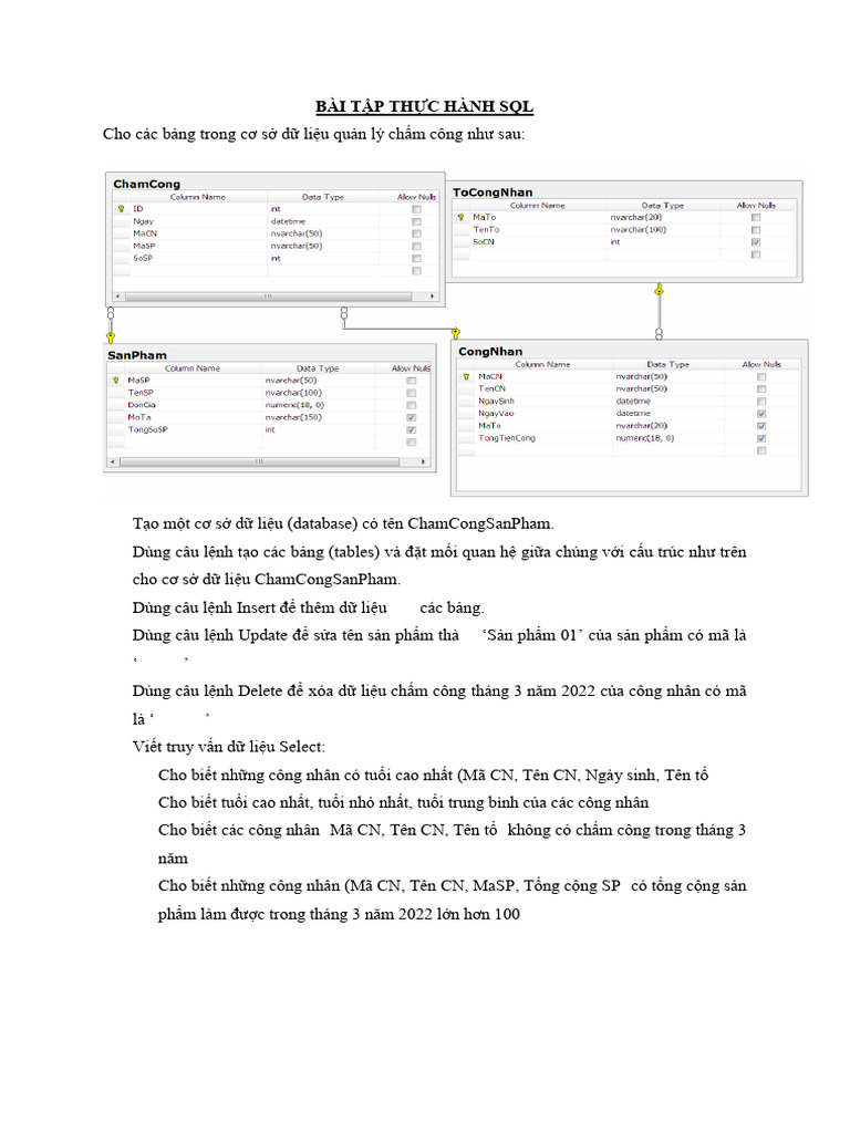 BÀI TẬP THỰC HÀNH SQL 03 - N03 | PDF