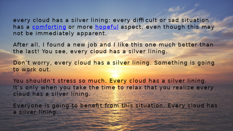 Every Cloud Has a Silver Lining | PDF