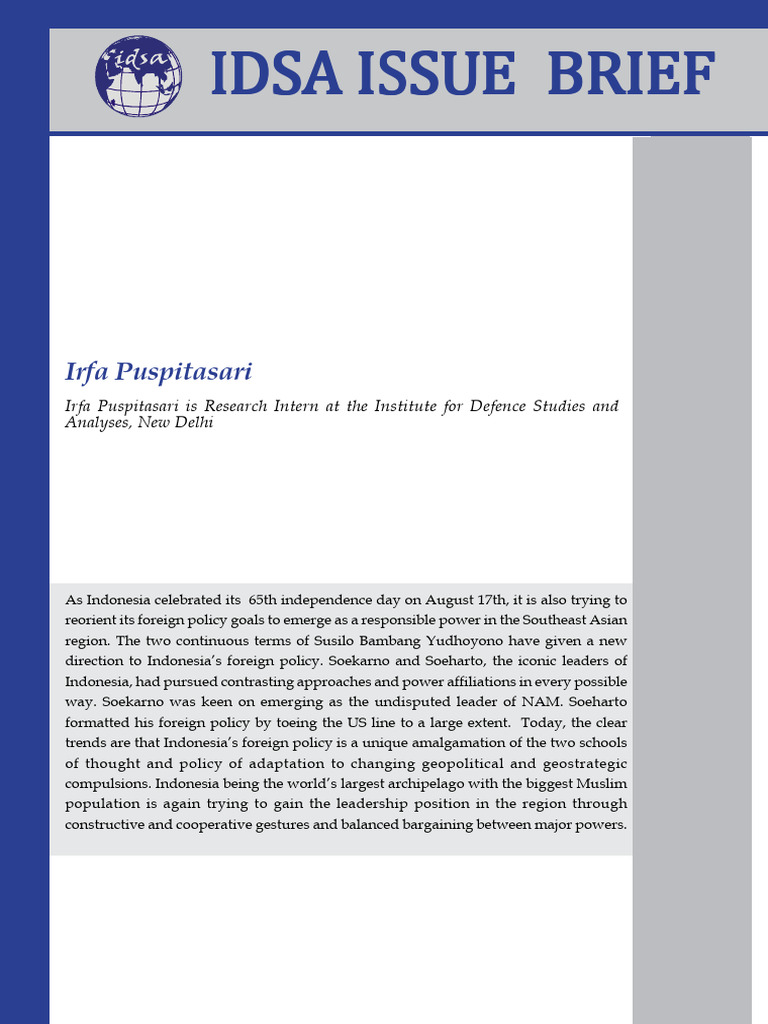 Indonesia S Foreign Policy Evolution Pdf Indonesia Government