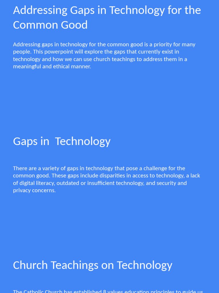 Bridging Tech Gaps for the Common Good | PDF | Creativity | Dignity