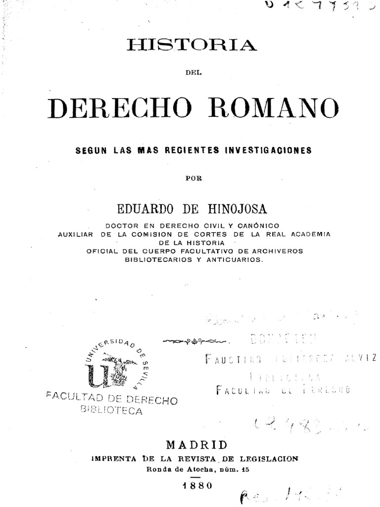 Hinojosa Eduardo Derecho Romano | PDF | Justicia | Crimen y violencia