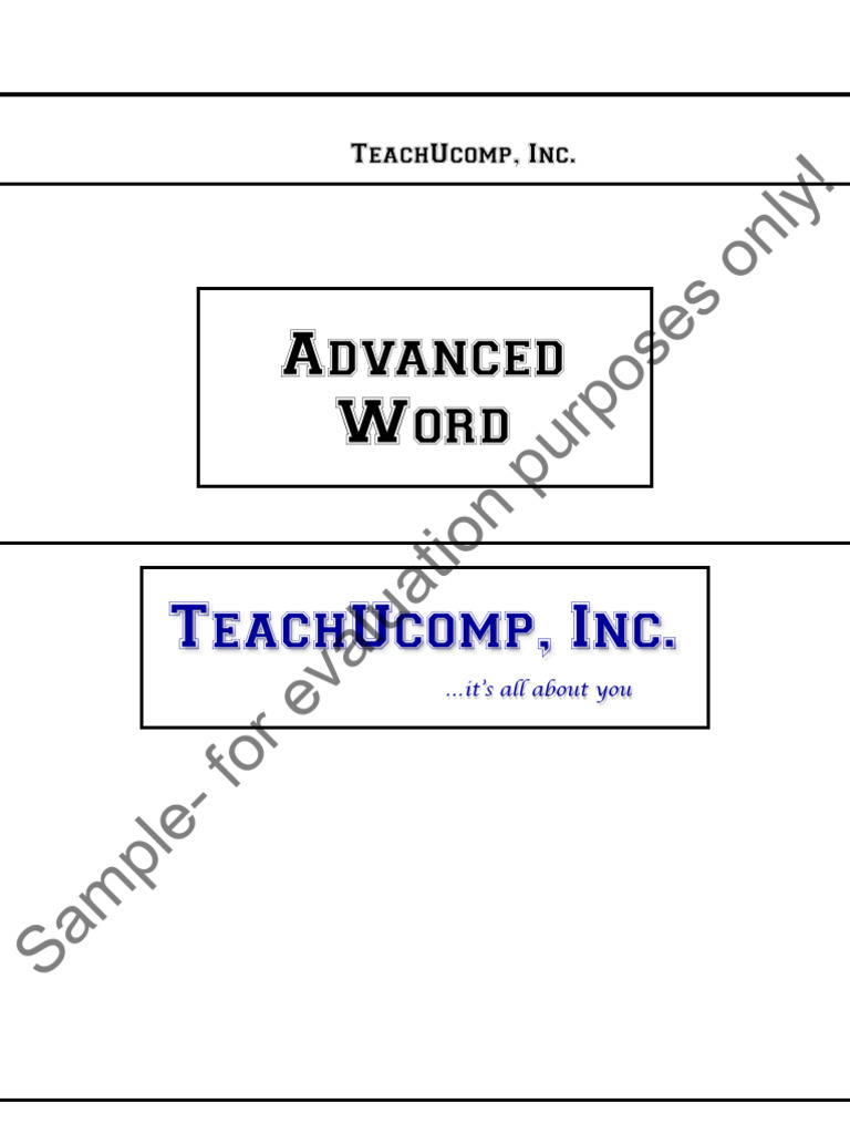 Advanced Word Training Guide | PDF | Hyperlink | Keyboard Shortcut