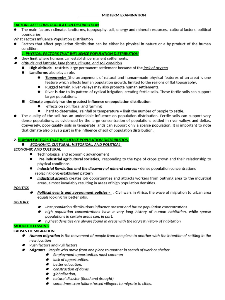 Geography Midterm | PDF | Human Migration | Muhammad
