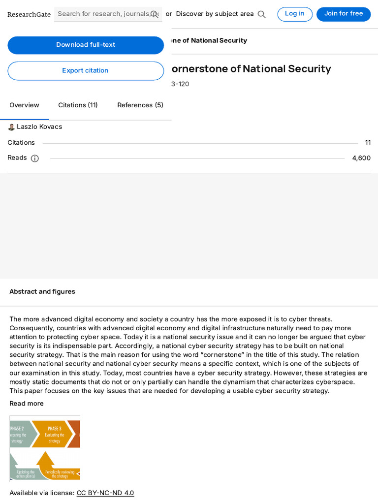 National Cyber Security As The Cornerstone of National Security | PDF ...