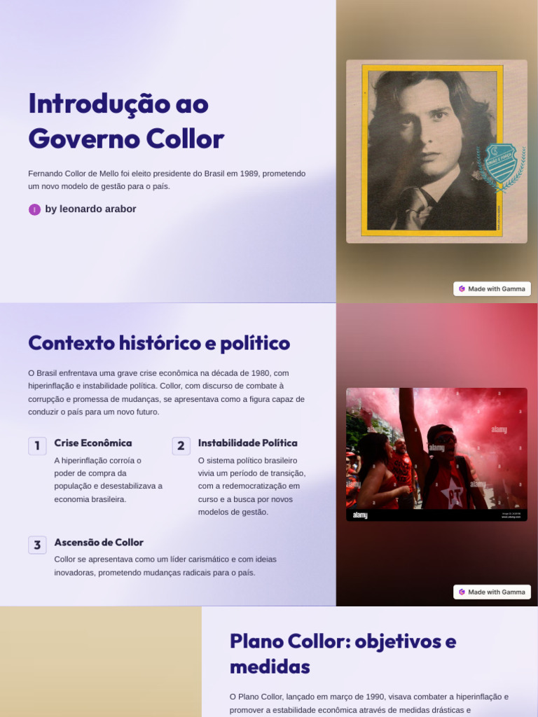 Análise do Governo Collor e seu Legado | PDF | Economia | Impeachment