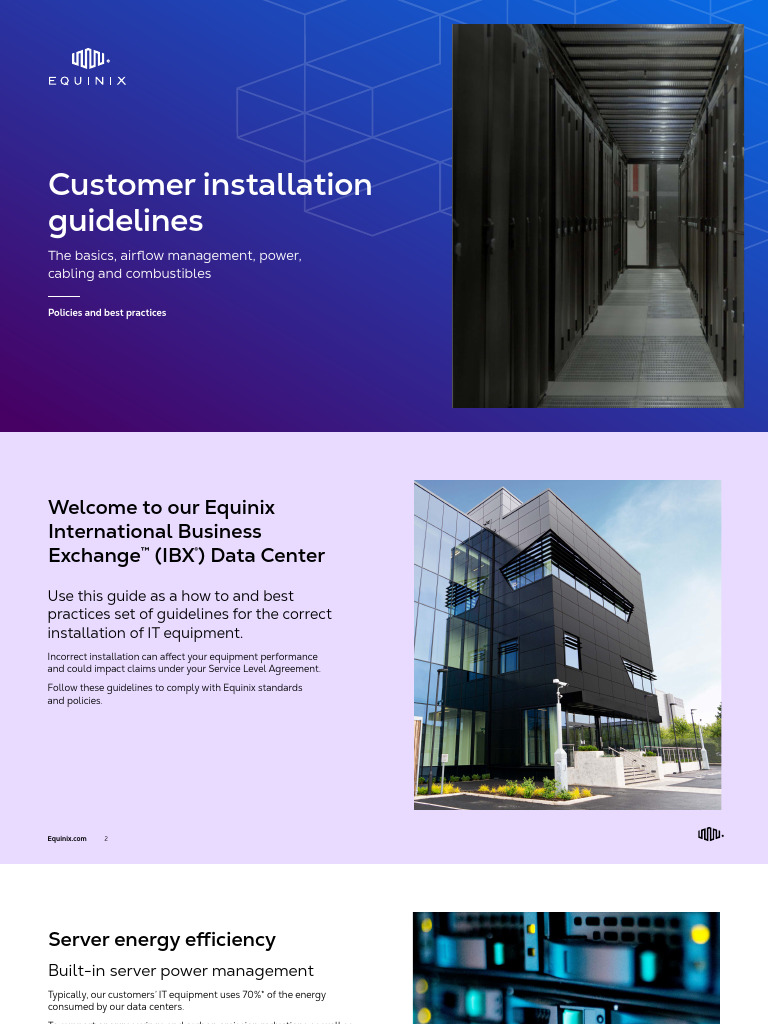 Equinix IT Equipment Installation Guide | PDF | Data Center | Energy ...