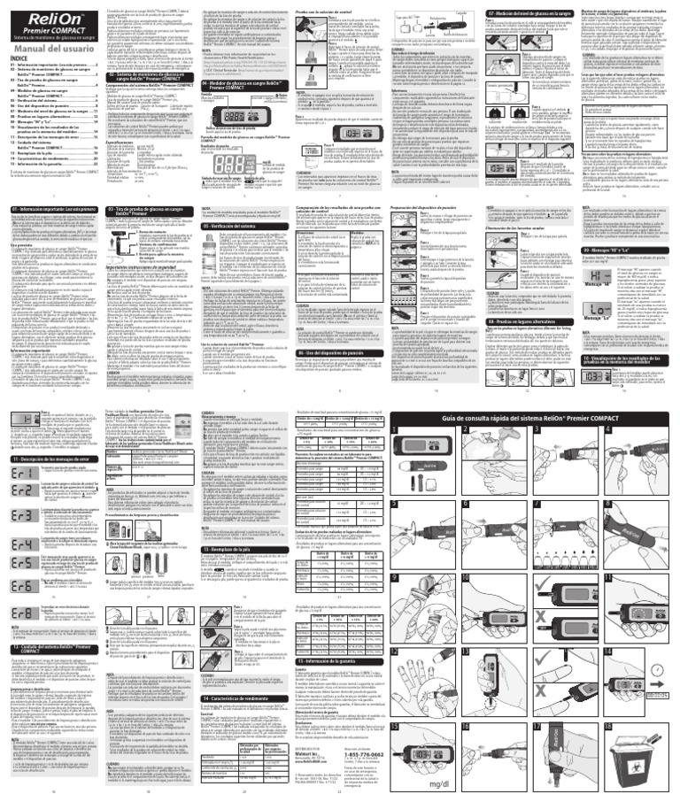 ReliOn Premier COMPACT User Manual Spanish 11 22 | PDF | Sangre ...
