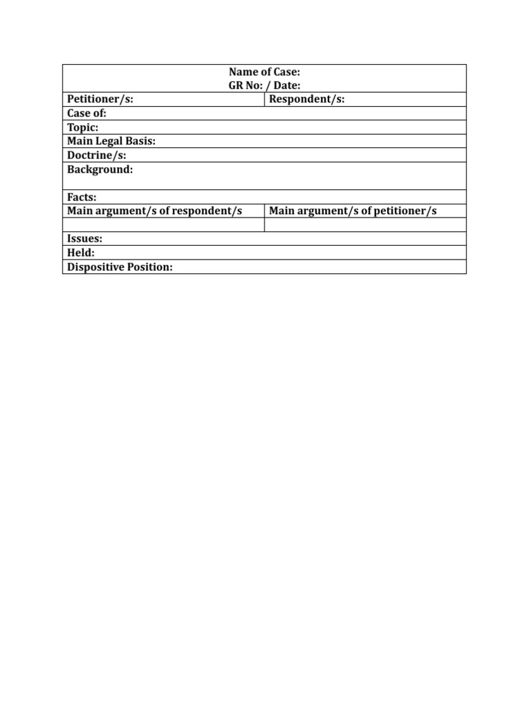 Case Digest Format | PDF | Social Science