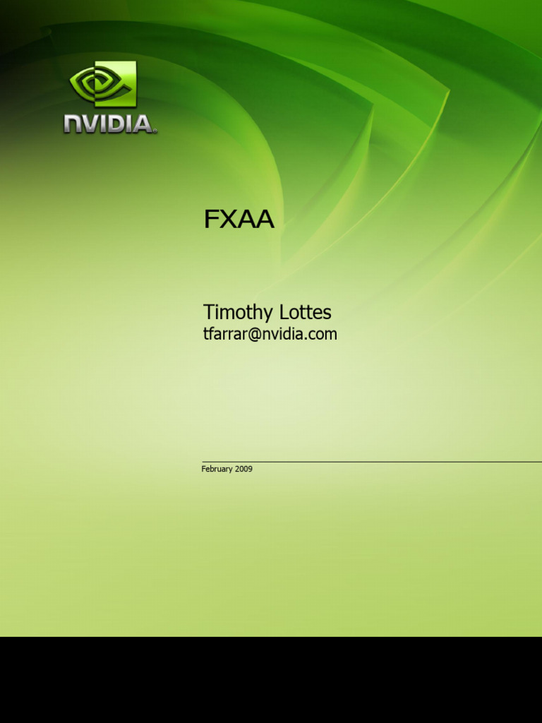 FXAA: High-Performance Anti-Aliasing | PDF | Computer Graphics | Graphics