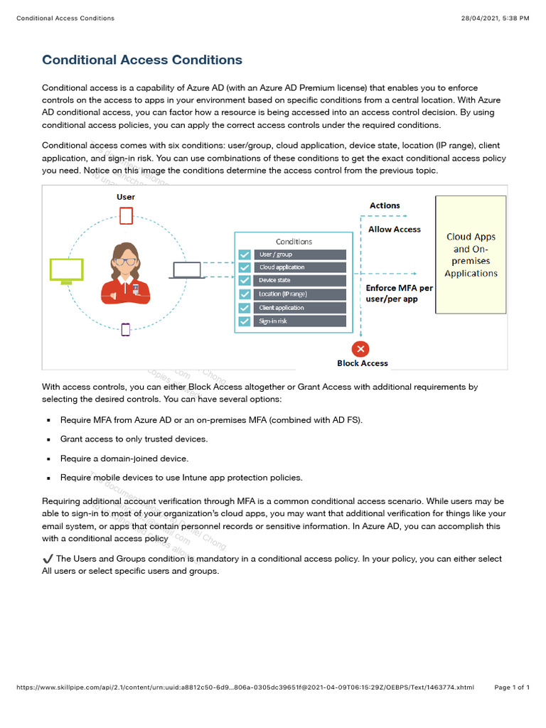 Conditional Access Policy Overview | PDF | Access Control | Computer ...