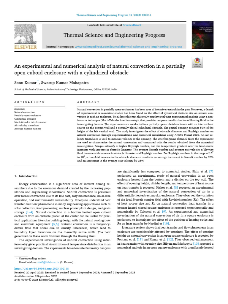 Natural Convection in Open Enclosures | PDF | Convection | Heat Transfer