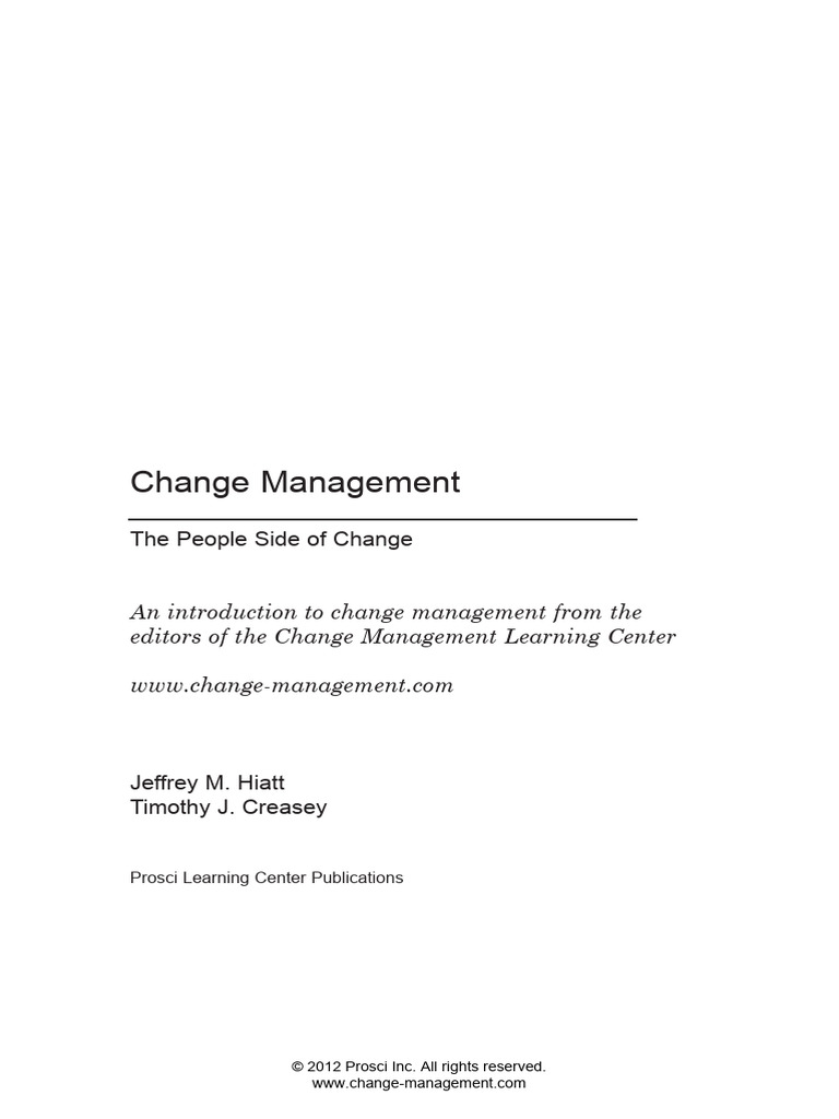 Change Management The People Side of Cha | PDF | Change Management ...