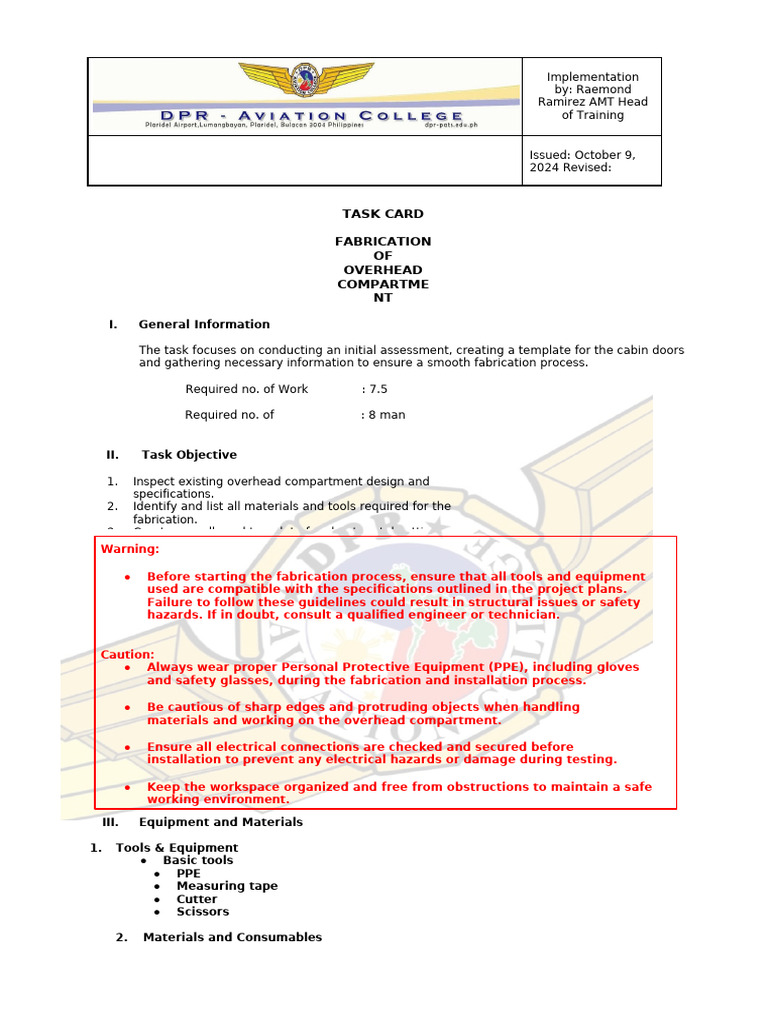 Task20card20day202 0 | PDF | Personal Protective Equipment | Safety