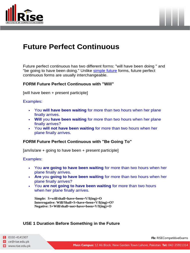 Understanding Future Perfect Continuous | PDF | Languages | Foreign ...