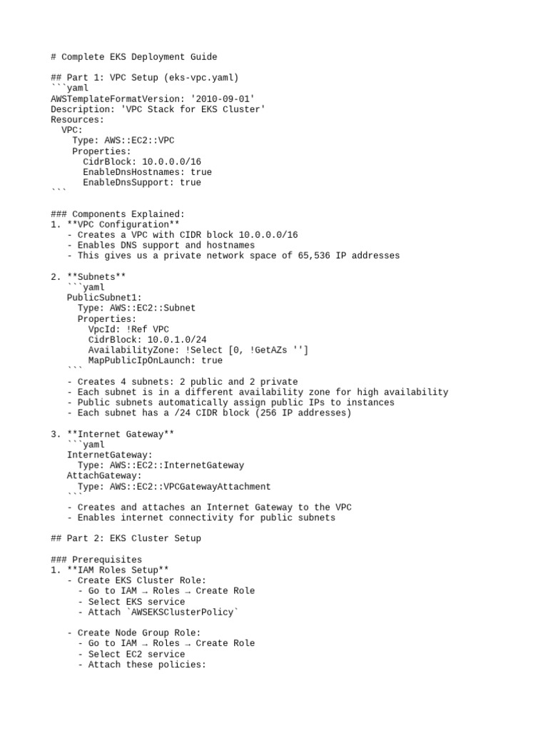 Eks deployment explanation pdf ip address computer cluster