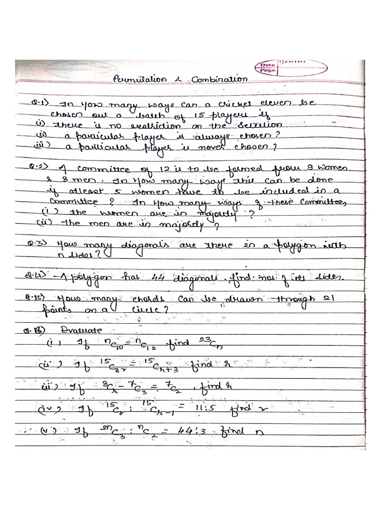 Worksheet - P & C | PDF
