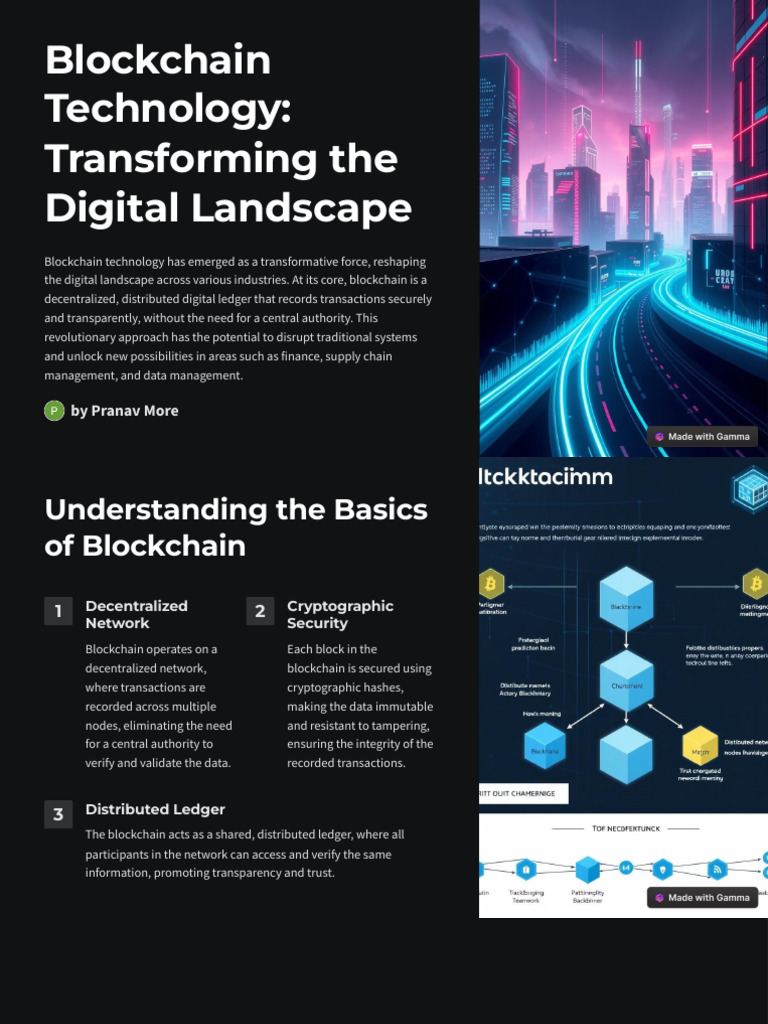 Blockchain Technology: Transforming Industries | PDF | Cryptocurrency ...