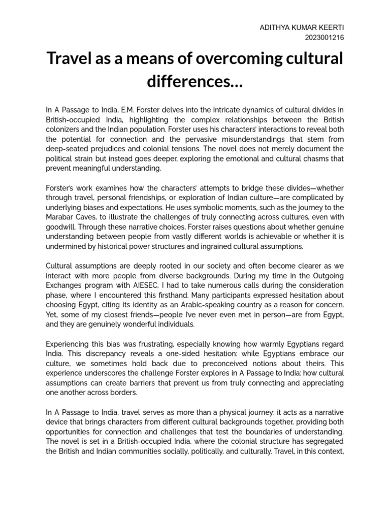 Travel As A Means of Overcoming Cultural Differences | PDF | Empathy ...