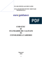 Codul Etic Si Standarde de Calitate in Consilierea Carierierei