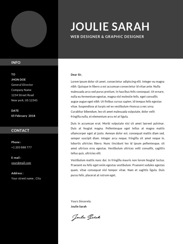US Letter Cover Letter Joulie | PDF