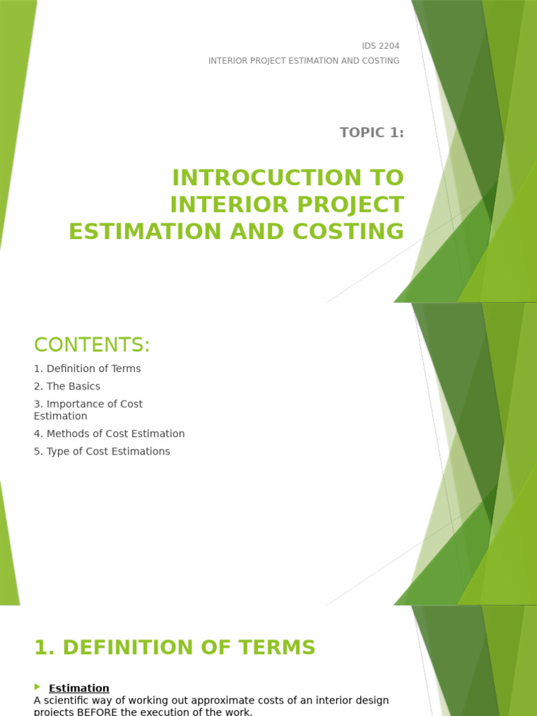 Interior Project Estimation Guide | PDF | Business | Economies