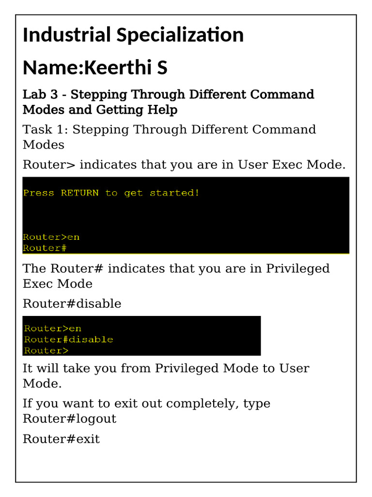 Cisco IOS Privileged Exec Mode Guide | PDF | Command Line Interface ...