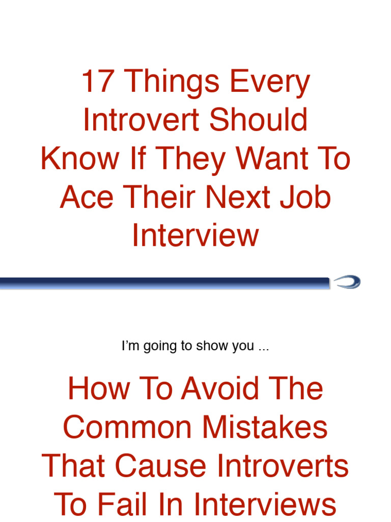 Introvert's Guide to Job Interviews | PDF | Extraversion And ...