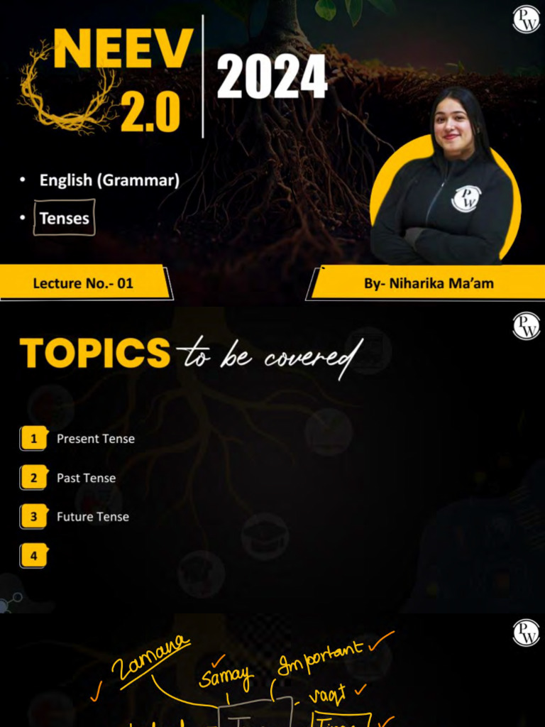 Grammar 01 - Tenses - Class Notes - (Neev 2.0 2024) | PDF