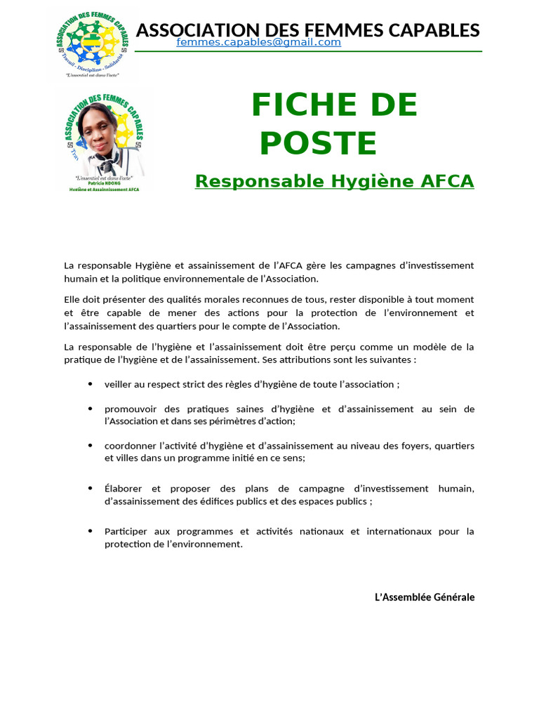 Responsable Hygiène AFCA | PDF