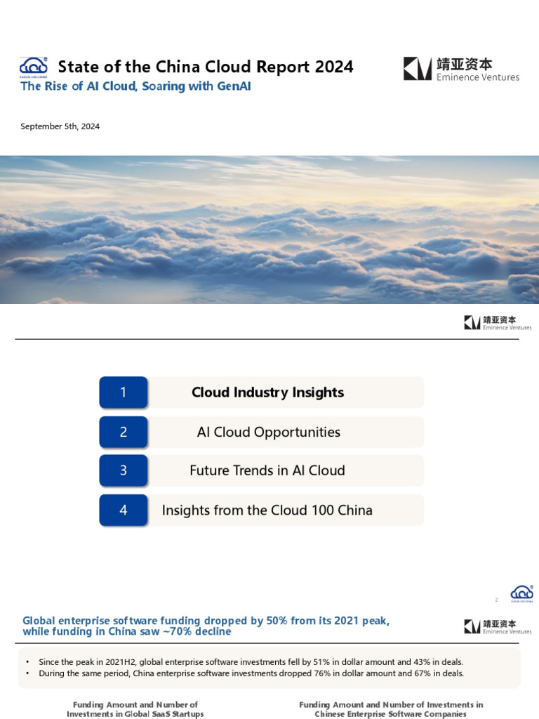 Cloud 100 China Report 2024 - Eng | PDF | Renminbi | Artificial ...
