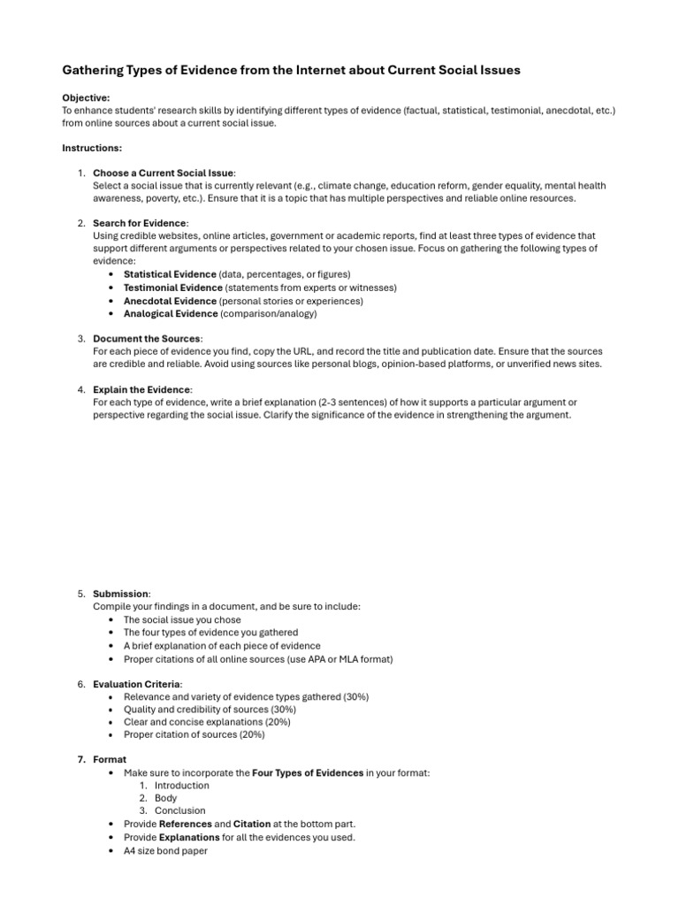 Researching Social Issues Evidence Online | PDF | Social Science ...