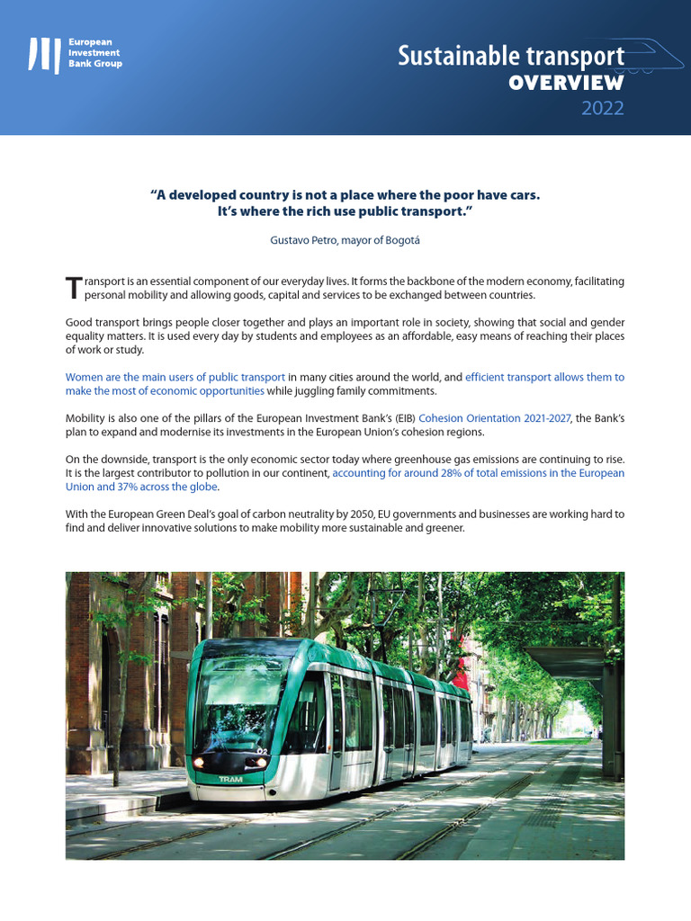Sustainable Transport Overview 2022 en | PDF | Sustainable Transport ...