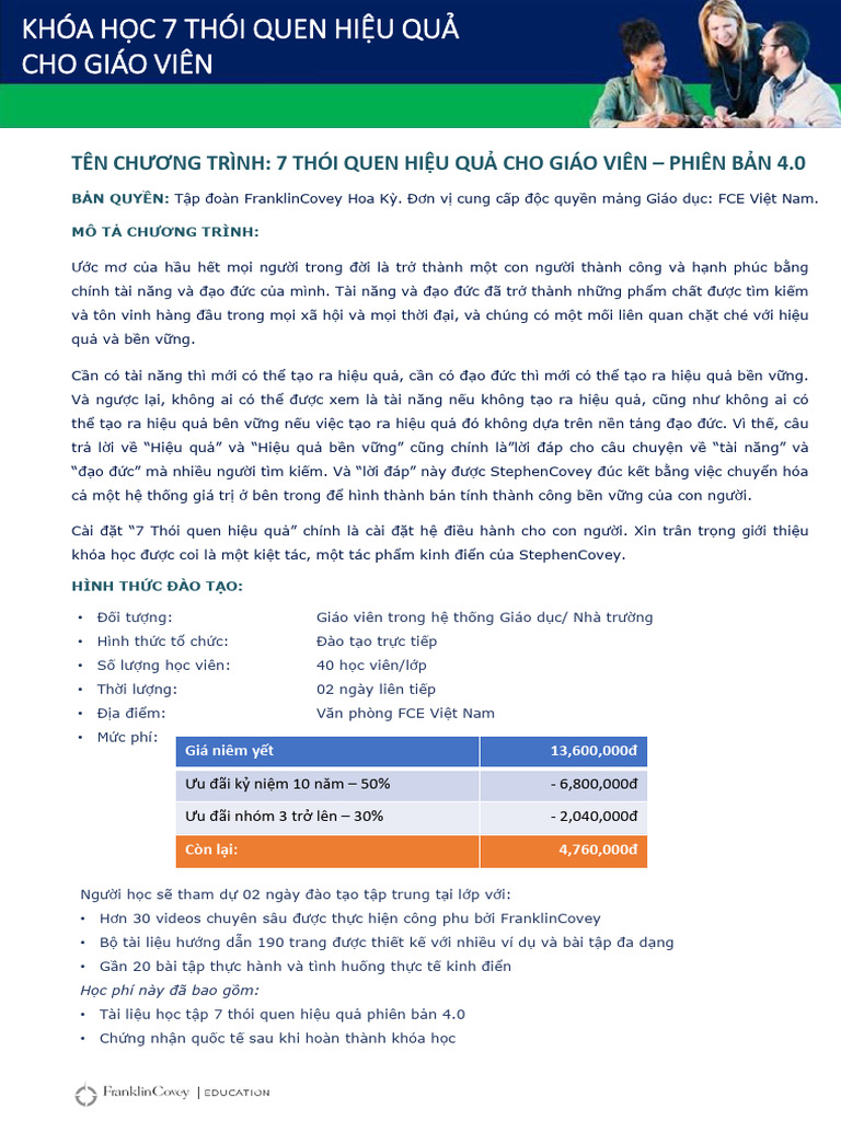 Brochure Khóa 7HS | PDF
