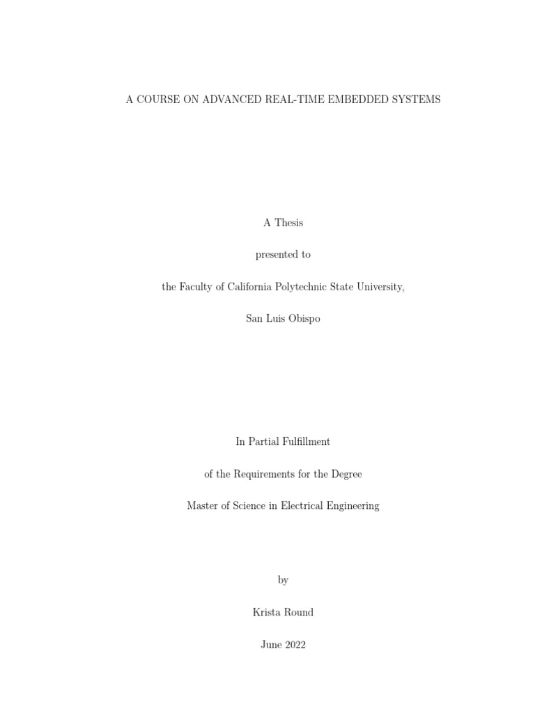 Advanced Real-Time Embedded Systems Course | PDF | Field Programmable ...