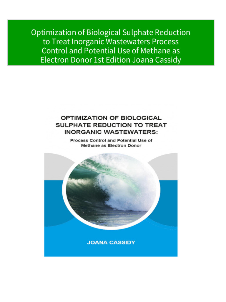 Buy ebook Optimization of Biological Sulphate Reduction to Treat