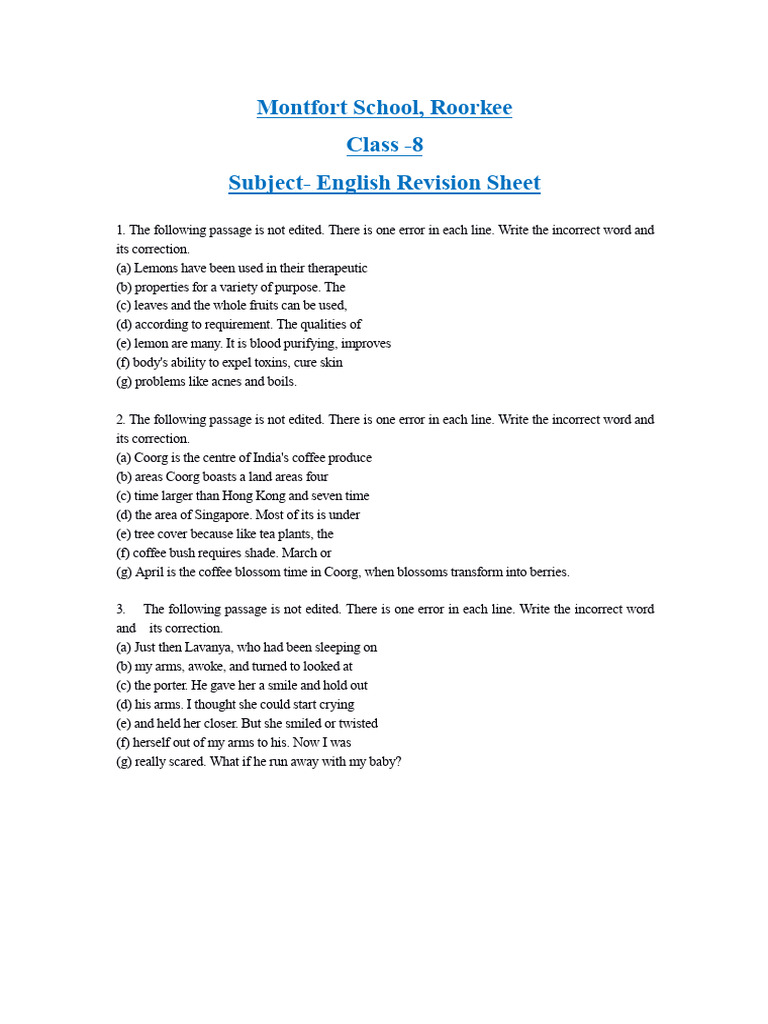 Worksheet Class 8 Hy Pdf