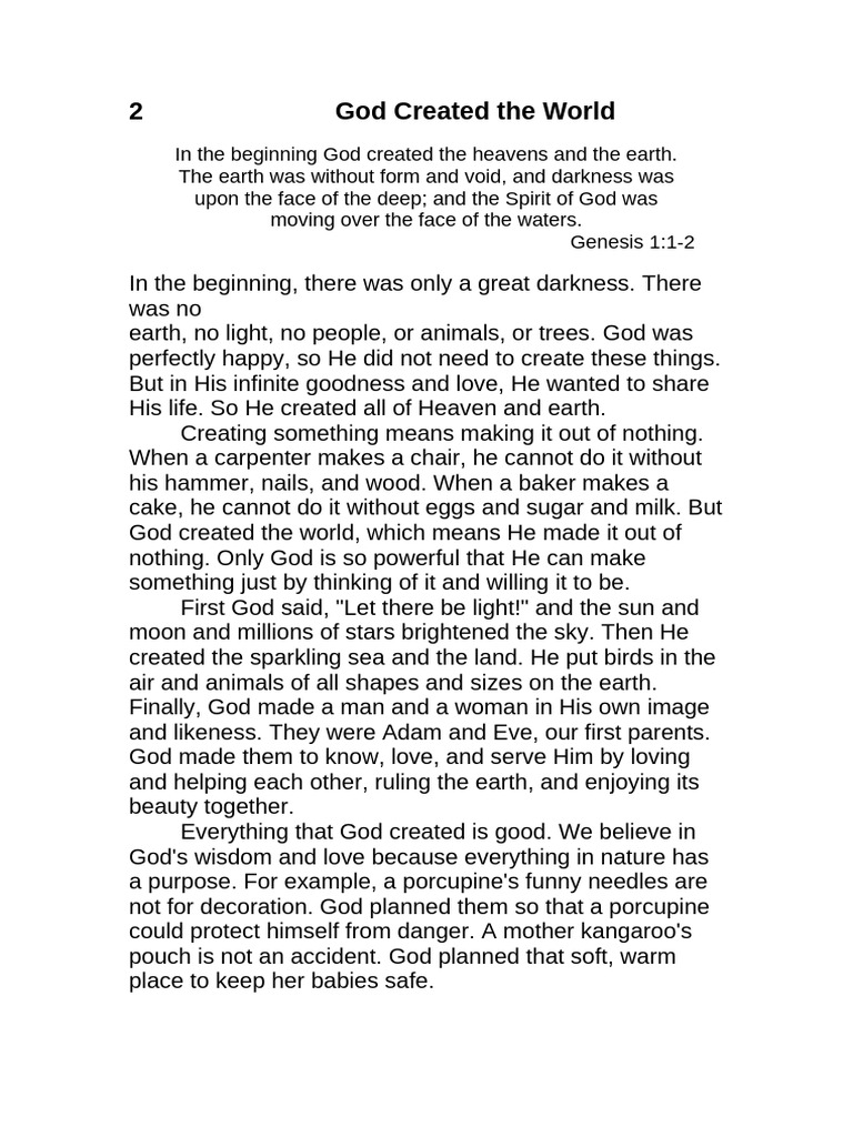 2 God Created The World | PDF | Jesus | Prophet