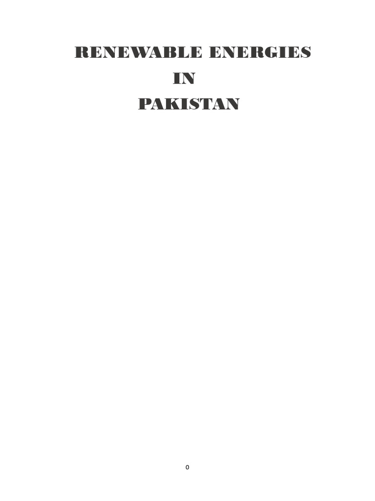 Renewable Energy Sources in Pakistan | PDF | Renewable Energy | Wind Power